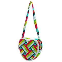 Pop Art Mosaic Heart Shoulder Bag by essentialimage365