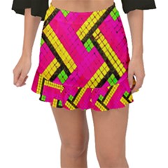 Pop Art Mosaic Fishtail Mini Chiffon Skirt by essentialimage365