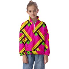 Pop Art Mosaic Kids  Half Zip Hoodie by essentialimage365