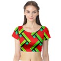 Pop Art Mosaic Short Sleeve Crop Top View1