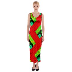 Pop Art Mosaic Fitted Maxi Dress by essentialimage365