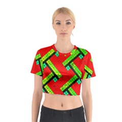 Pop Art Mosaic Cotton Crop Top by essentialimage365