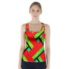 Pop Art Mosaic Racer Back Sports Top by essentialimage365