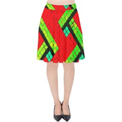 Pop Art Mosaic Velvet High Waist Skirt by essentialimage365
