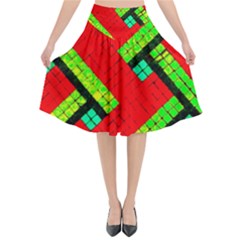 Pop Art Mosaic Flared Midi Skirt by essentialimage365