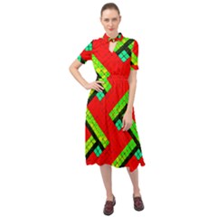 Pop Art Mosaic Keyhole Neckline Chiffon Dress by essentialimage365