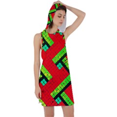 Pop Art Mosaic Racer Back Hoodie Dress by essentialimage365