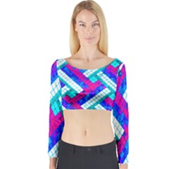 Pop Art Mosaic Long Sleeve Crop Top by essentialimage365