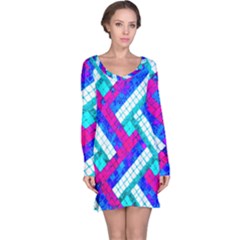 Pop Art Mosaic Long Sleeve Nightdress by essentialimage365