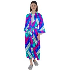 Pop Art Mosaic Maxi Satin Kimono by essentialimage365