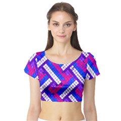 Pop Art Mosaic Short Sleeve Crop Top by essentialimage365