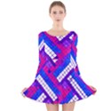 Pop Art Mosaic Long Sleeve Velvet Skater Dress View1