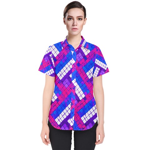 Pop Art Mosaic Women s Short Sleeve Shirt by essentialimage365