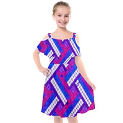 Pop Art Mosaic Kids  Cut Out Shoulders Chiffon Dress by essentialimage365