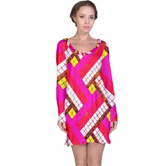 Pop Art Mosaic Long Sleeve Nightdress