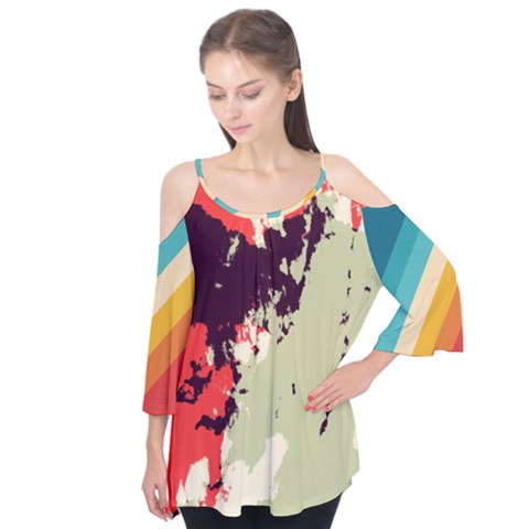 Abstract Colorful Pattern Flutter Tees by AlphaOmega