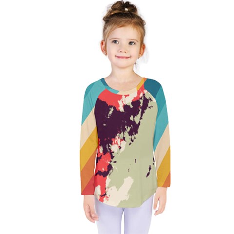 Abstract Colorful Pattern Kids  Long Sleeve Tee by AlphaOmega