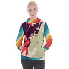 Abstract Colorful Pattern Women s Hooded Pullover by AlphaOmega