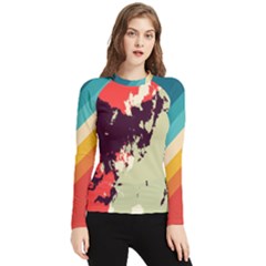 Abstract Colorful Pattern Women s Long Sleeve Rash Guard by AlphaOmega