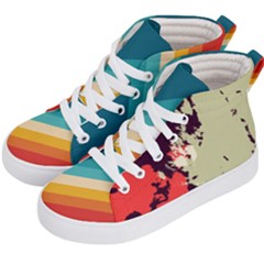 Abstract Colorful Pattern Kids  Hi-top Skate Sneakers by AlphaOmega