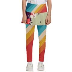 Abstract Colorful Pattern Kids  Skirted Pants