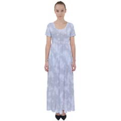 Rose White High Waist Short Sleeve Maxi Dress