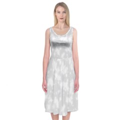 Rose White Midi Sleeveless Dress