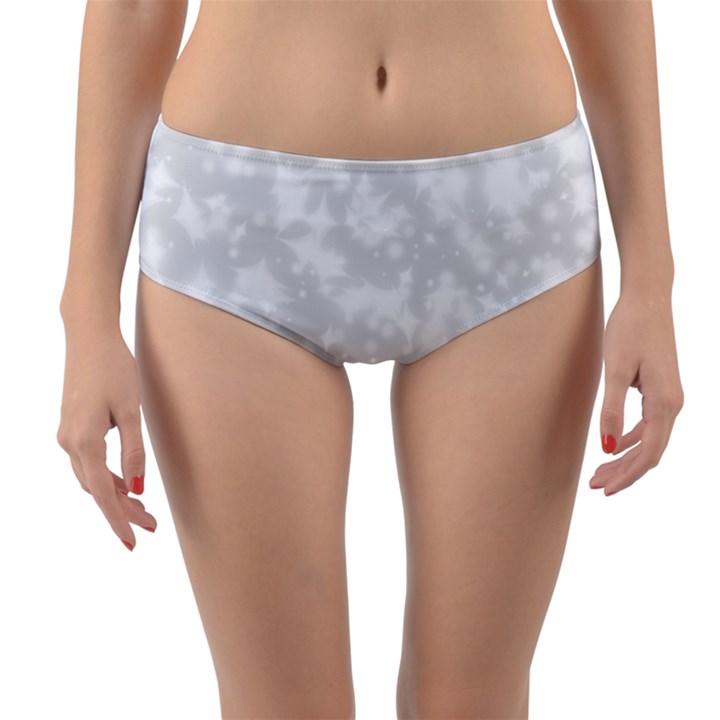 Rose White Reversible Mid-Waist Bikini Bottoms