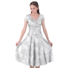 Rose White Cap Sleeve Wrap Front Dress