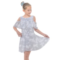 Rose White Kids  Shoulder Cutout Chiffon Dress