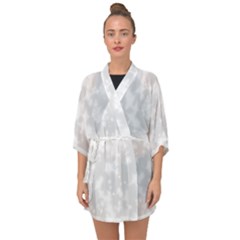 Rose White Half Sleeve Chiffon Kimono by Janetaudreywilson