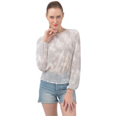 Rose White Banded Bottom Chiffon Top