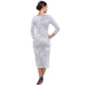 Rose White Quarter Sleeve Midi Velour Bodycon Dress View2