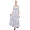 Rose White Half Sleeves Maxi Dress View1