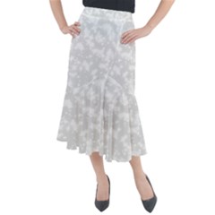 Rose White Midi Mermaid Skirt