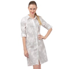 Rose White Long Sleeve Mini Shirt Dress