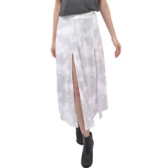 Rose White Velour Split Maxi Skirt
