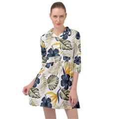 Tropical Blue Love Mini Skater Shirt Dress by designsbymallika