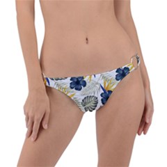 Tropical Blue Love Ring Detail Bikini Bottom