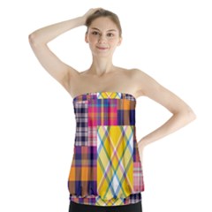 Checks Pattern Strapless Top