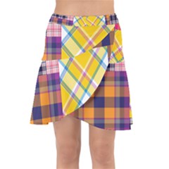 Checks Pattern Wrap Front Skirt by designsbymallika
