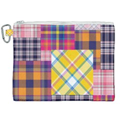 Checks Pattern Canvas Cosmetic Bag (xxl) by designsbymallika