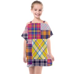 Checks Pattern Kids  One Piece Chiffon Dress by designsbymallika