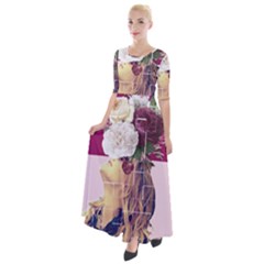 Flower Girl Half Sleeves Maxi Dress by designsbymallika