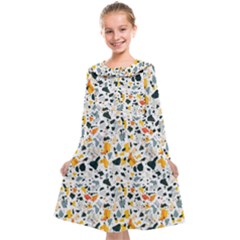 Abstract Seamless Pattern Kids  Midi Sailor Dress