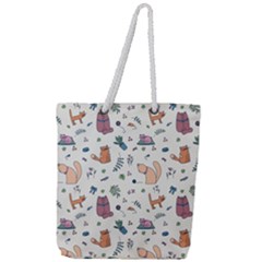 Funny Cats Full Print Rope Handle Tote (large) by SychEva