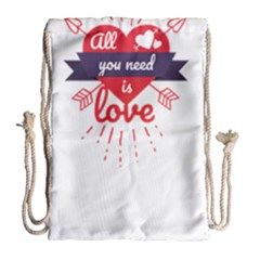 All You Need Is Love Drawstring Bag (large)