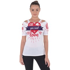 All You Need Is Love Shoulder Cut Out Short Sleeve Top by DinzDas