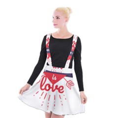 All You Need Is Love Suspender Skater Skirt