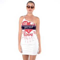 All You Need Is Love One Soulder Bodycon Dress by DinzDas